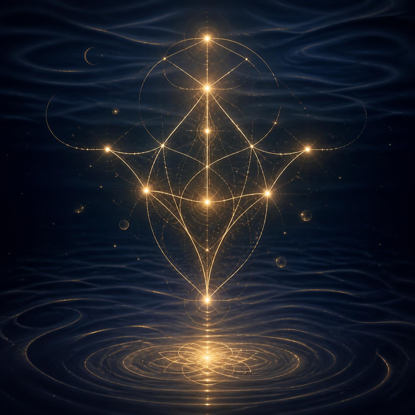 Presença simbólica de Lyra — constelação e ondas